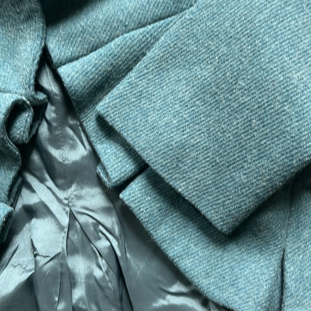 Tabitha Anthropologie Teal wool blend ruffle front blazer - Picture 9 of 10